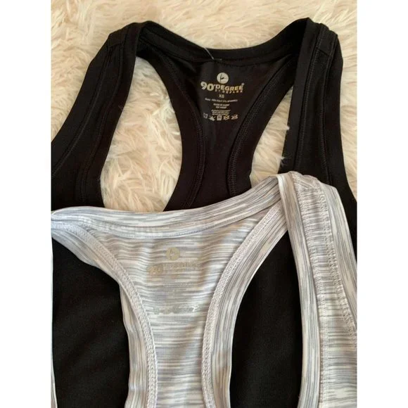 Women 90 DeGree By Reflex 2 PK Tank Top Black/White Surf SD Size XS - Picture 7 of 7